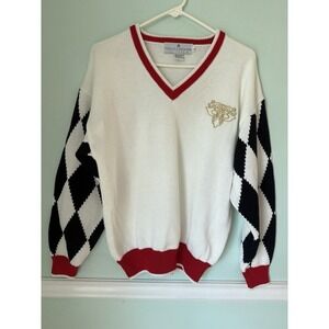 La Costa Spa L V Neck Cardigan Sweater Vtg 90's Preppy Old Money‎ academia